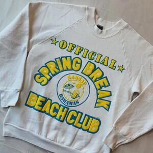 🌴 Vintage 80s Spring Break Bahamas Sweatshirt M Screen Stars USA